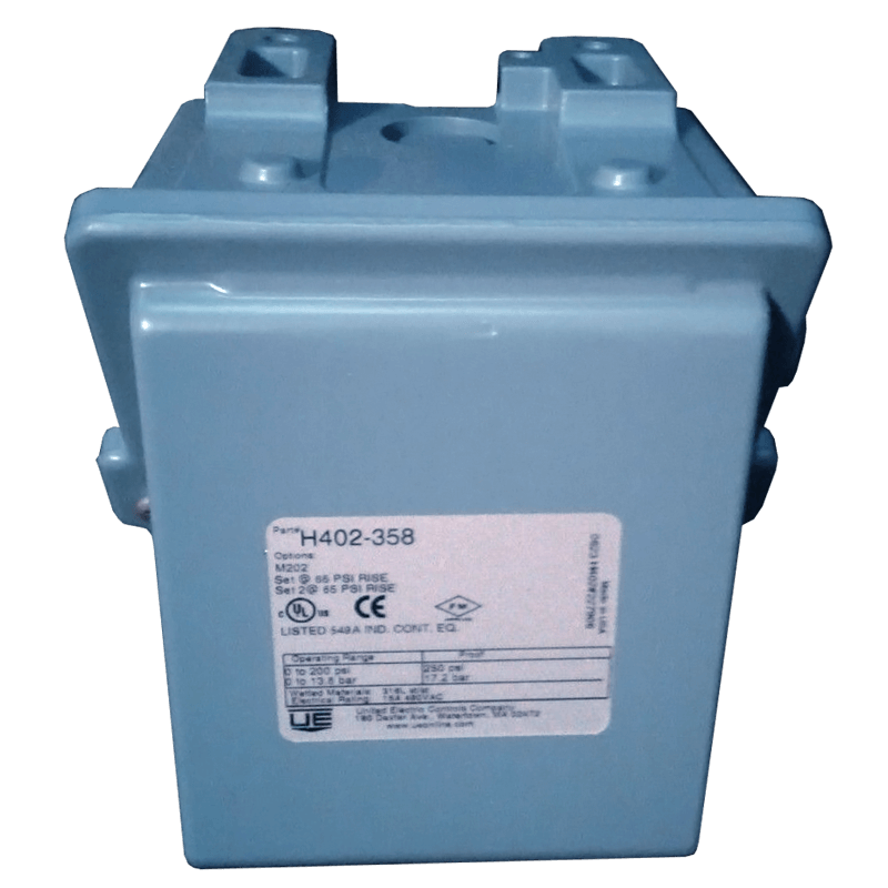 United Electric Pressure Switch, 400 Series Type H402 Models 358 to 376